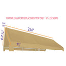 10x20 Portable Carport Garage Storage Tent REPLACEMENT TOP ONLY - TAN without Leg Skirts Copy - Impact Canopies USA