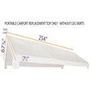 10x20 Portable Carport Garage Storage Tent REPLACEMENT TOP ONLY - WHITE without Leg Skirts Copy - Impact Canopies USA